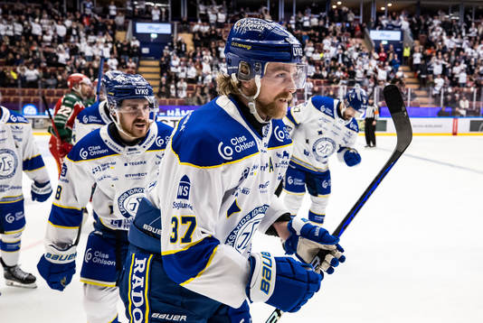 Leksands IFs Anton Lindholm jublar