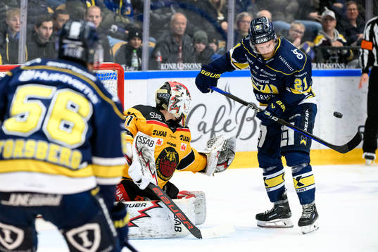 Luleås målvakt Matteus Ward och HV71s Mattias Tedenby