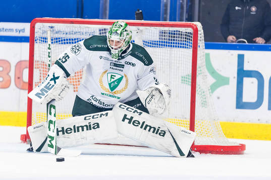 Färjestad BKs målvakt Carl Lindbom