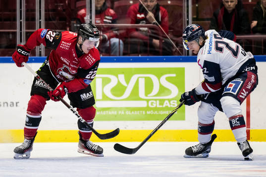 Malmö Redhawks Janne Kuokkanen och Linköpings Vilmos Gallo