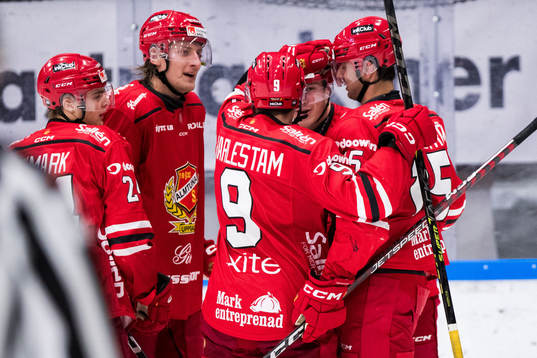 Almtunas Marcus Karlström jublar med lagkamrater