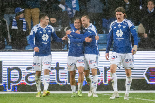 Fredrik Gulbrandsen of Molde celebrates the 0-1 goal