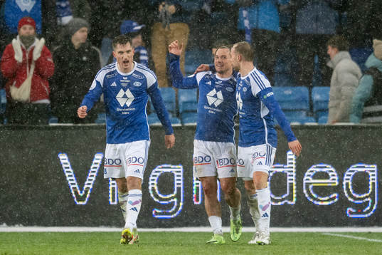 Fredrik Gulbrandsen of Molde celebrates the 0-1 goal