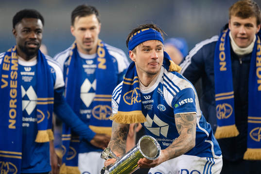 Fredrik Gulbrandsen of Molde celebrates