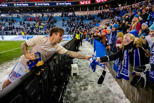 Fredrik Gulbrandsen of Molde celebrate