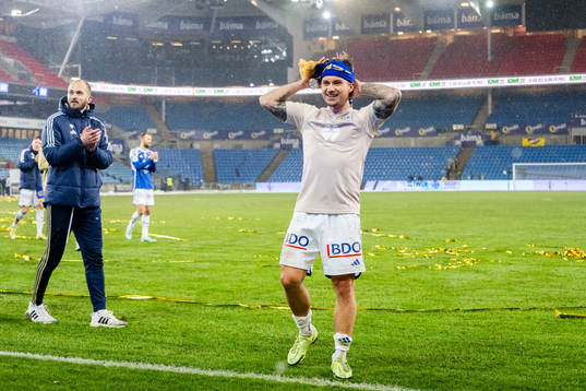 Fredrik Gulbrandsen of Molde celebrate