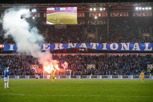 A banner in the stands