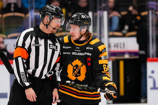 Domare Andreas Harnebring och Skellefteås Jonathan Pudas