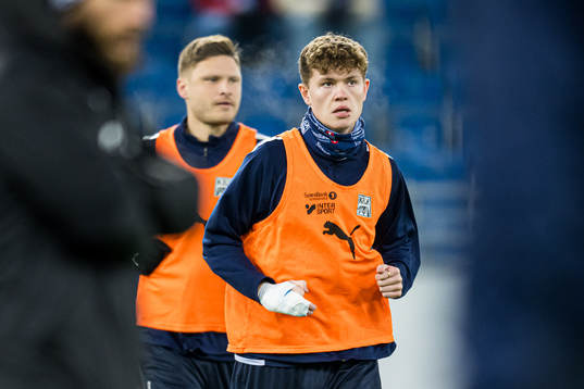 Max Normann Williamsen of Kristiansund warms up