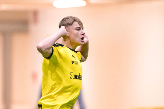 Mjällbys Lucas Nennesson jublar