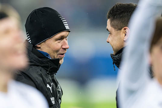 Amund Skiri, head coach of Kristiansund, and Eirik Hoseth,