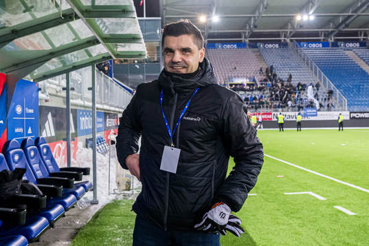 Eirik Hoseth, sports director of Kristiansund, celebrates