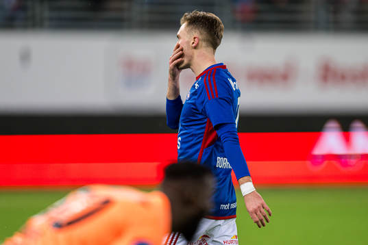 Christian Borchgrevink of Vålerenga looks dejected