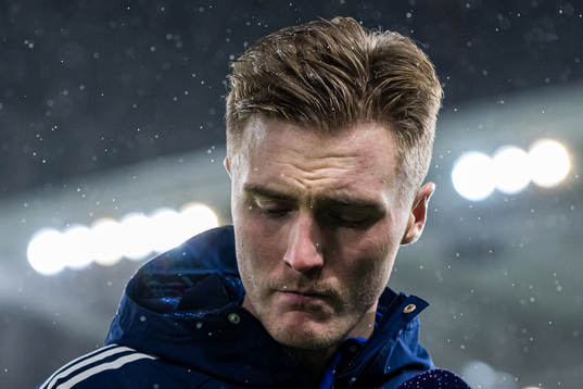 Christian Borchgrevink of Vålerenga looks dejected