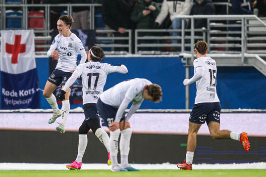 Marius Broholm of Kristiansund celebrates