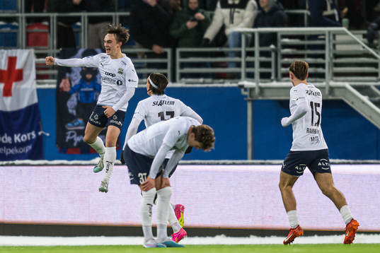 Marius Broholm of Kristiansund celebrates