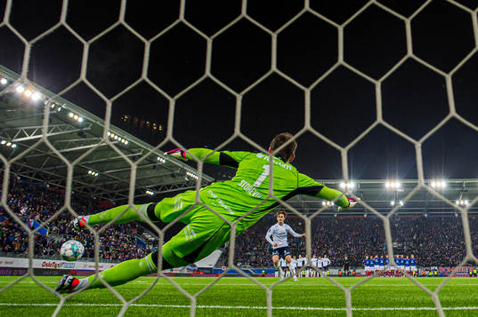 Marius Broholm of Kristiansund scores