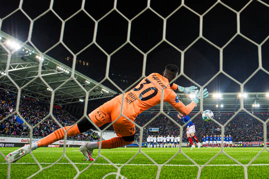 XXX during the Eliteserien playoff football match between