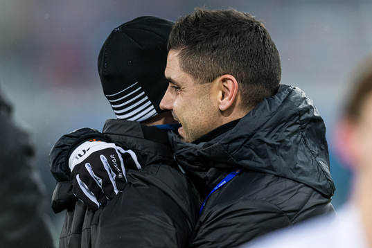 Amund Skiri, head coach of Kristiansund, and Eirik Hoseth,