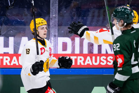 Elias Stenman of Skellefteå celebrates