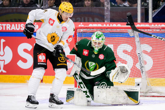 Andreas Johnson of Skellefteå and goaltender Maxime
