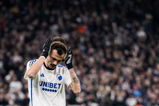Diogo Goncalves of FC Copenhagen looks dejected
