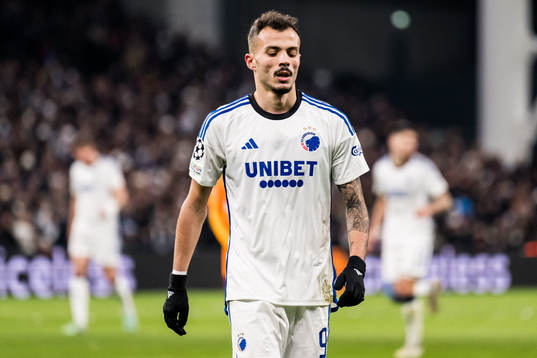 Diogo Goncalves of FC Copenhagen looks dejected
