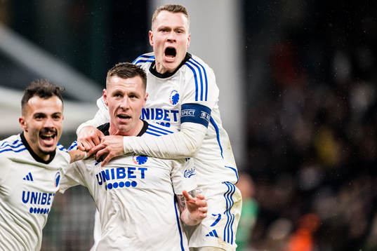 Viktor Claesson of FC Copenhagen celebrates with Lukas