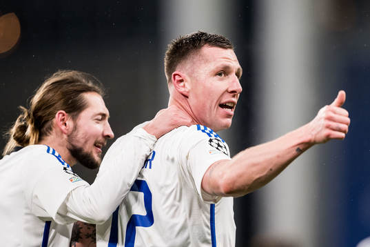 Lukas Lerager of FC Copenhagen celebrates