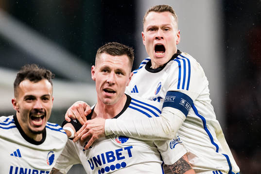 Viktor Claesson of FC Copenhagen celebrates with Lukas