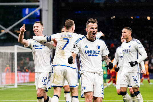 Lukas Lerager and Diogo Goncalves of FC Copenhagen