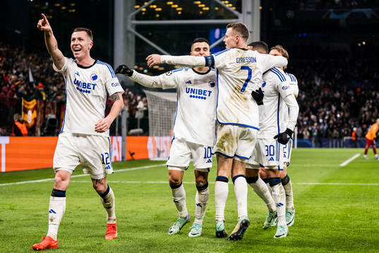 Lukas Lerager of FC Copenhagen celebrates with team mates