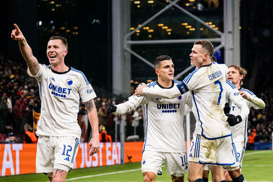 Lukas Lerager of FC Copenhagen celebrates with Mohamed