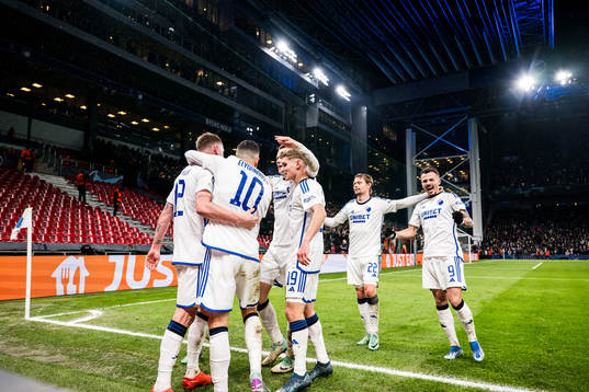 Lukas Lerager of FC Copenhagen celebrates with Mohamed