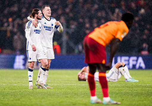Rasmus Falk and Viktor Claesson of FC Copenhagen celebrates