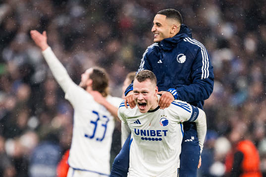 Viktor Claesson and Elias Achouri of FC Copenhagen