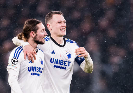 Rasmus Falk and Viktor Claesson of FC Copenhagen celebrates