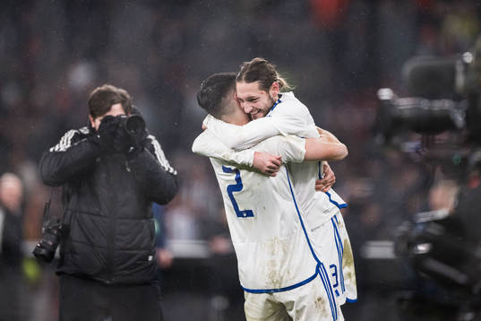 Kevin Diks of FC Copenhagen Rasmus Falk of FC Copenhagen