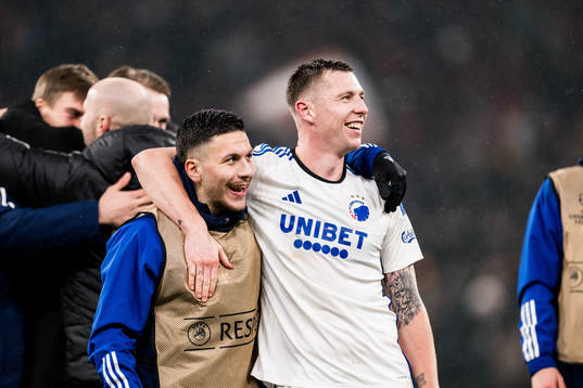 Roony Bardghji and Lukas Lerager of FC Copenhagen celebrates