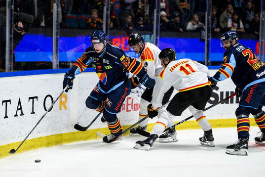 Djurgårdens David Blomgren och Brynäs Oliver Tärnström