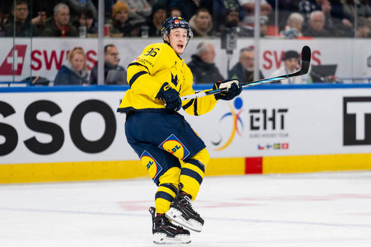 Pontus Andreasson of Sweden in the ice hockey game between