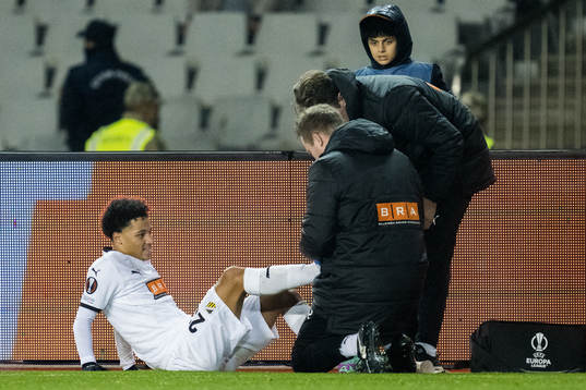 Momodou Lamin Sonko of Häcken receives medical treatment