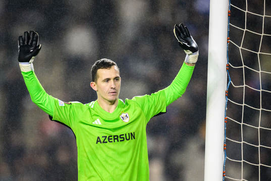 Goalkeeper Andrey Lunev  of Qarabag