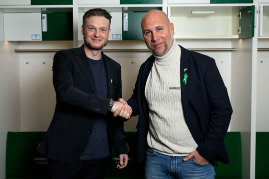 Hammarbys tränare Kim Hellberg och sportchef Mikael