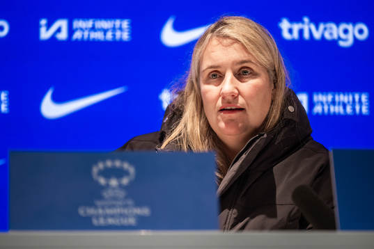 Head coach Emma Hayes of Chelsea at the press conference