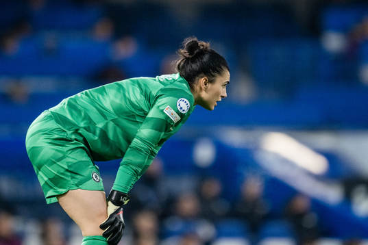 Goalkeeper Zecira Musovic of Chelsea looks dejected