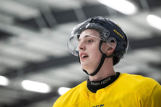 Anton Johansson of the Swedish under-20 national ice hockey