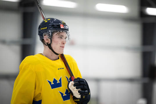 Tom Willander of the Swedish under-20 national ice hockey