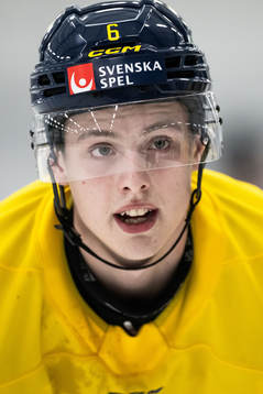 Anton Johansson of the Swedish under-20 national ice hockey