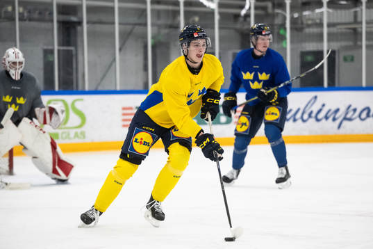 Anton Johansson of the Swedish under-20 national ice hockey